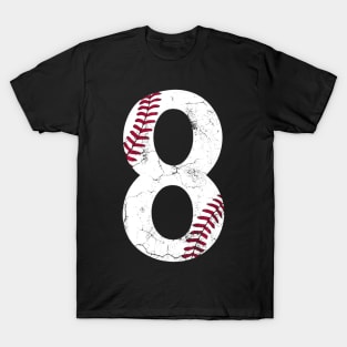 Happy Birthday Shirt 8th 8 Year Old Baseball T-Shirt